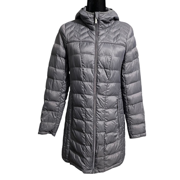 Michael Michael Kors Packable Down Fill Long Jacket Parka Gray Small - Picture 3 of 11